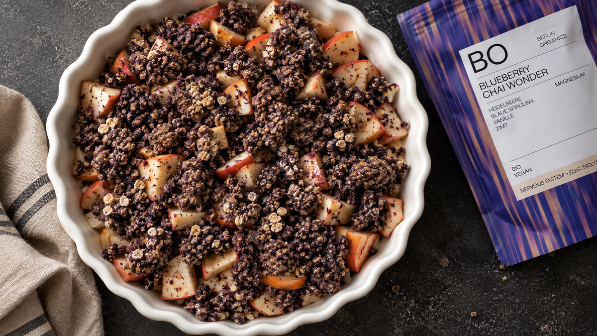 Blueberry Chai Apfel-Crumble mit Blueberry Chai Wonder