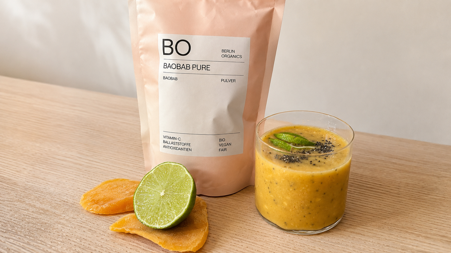Tropical Baobab Smoothie mit Baobab Pure, Mango & Orange